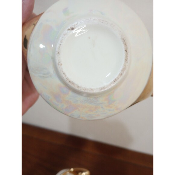 Vintage Art Deco Pearl China Co. Iridescent Lusterware Creamer and Suga Bowl Set - Picture 4 of 5